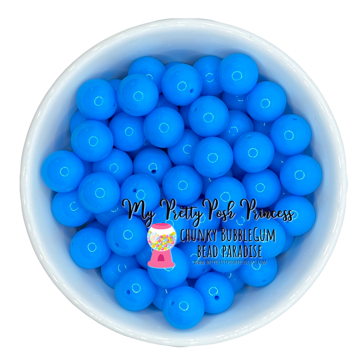 #26- 12mm Blue Solid Acrylic Beads  (20 Count)