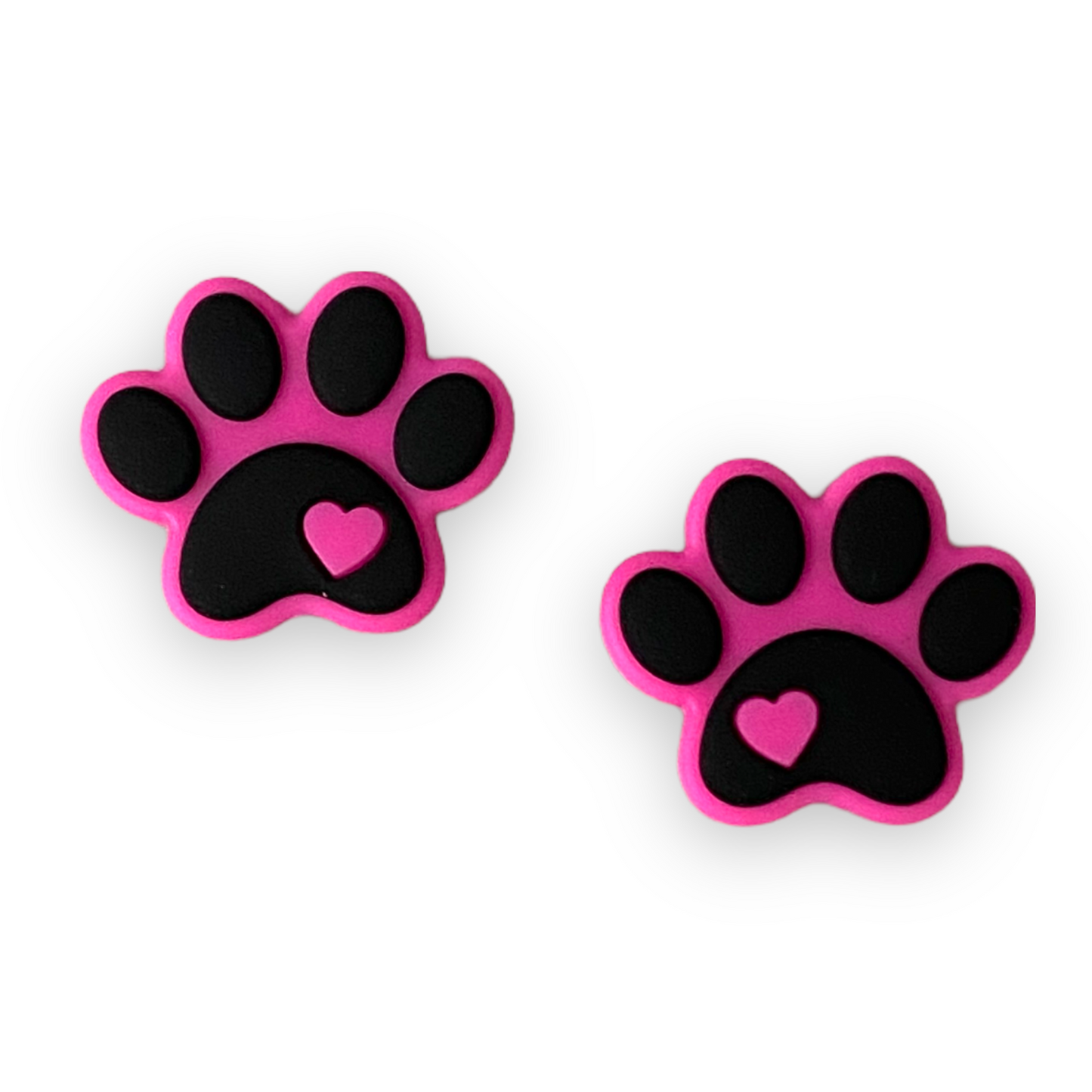 X300 - “Pink Paw"  Focal Bead (1 Count) Silicone