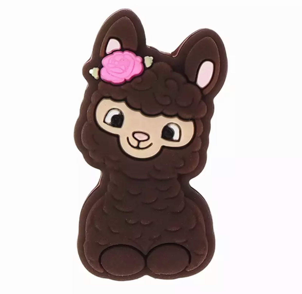 T391- Brown Alpaca/Llama Focal Silicone Bead (1 Count)