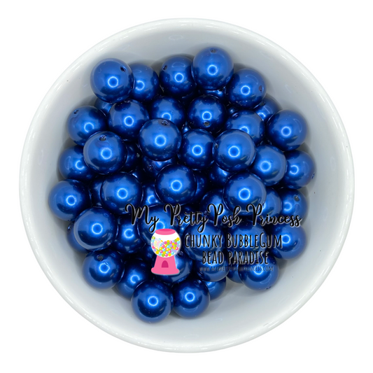 #412 - A65- 20mm Dark Blue Pearl  Acrylic Beads  (1 Count)