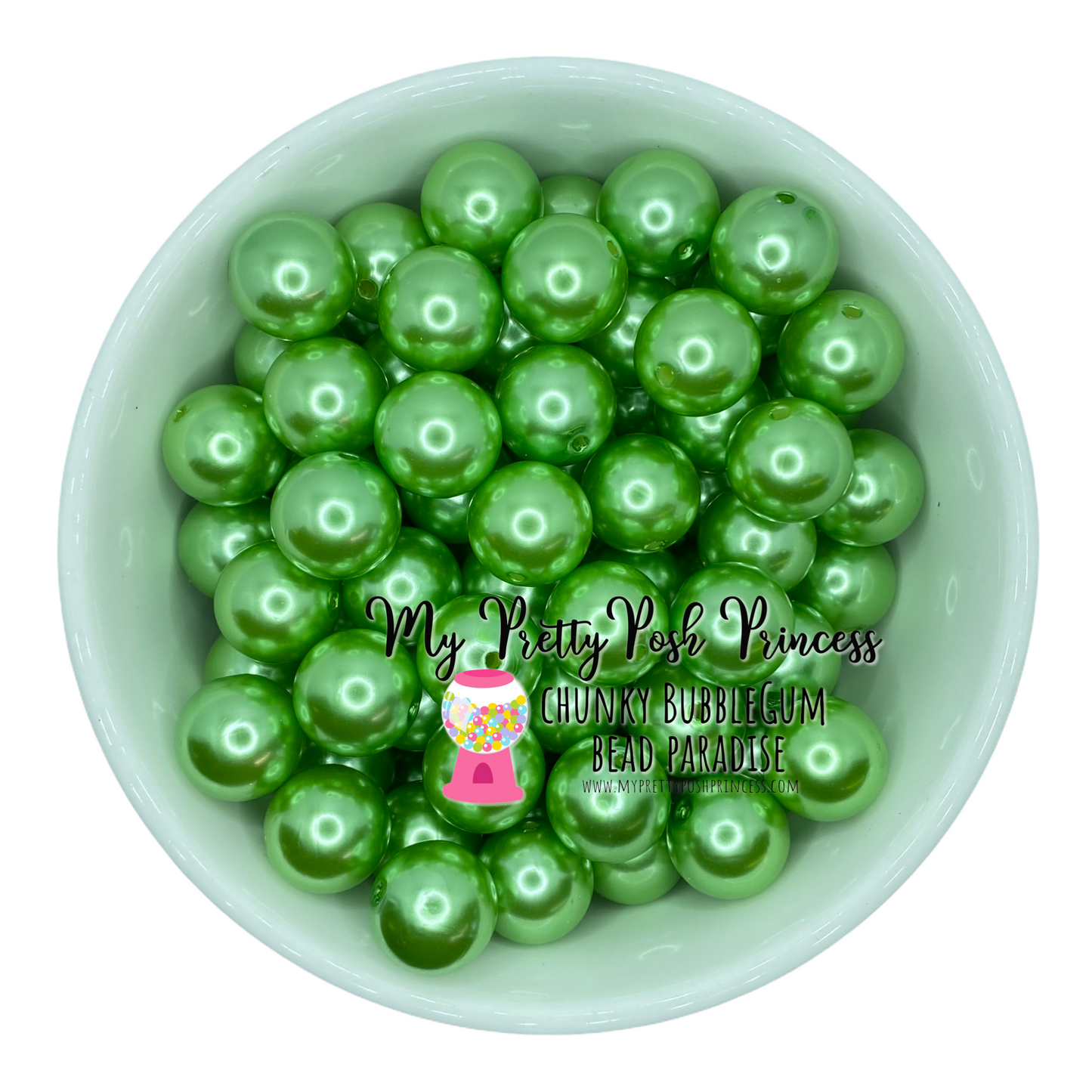 #388 - A34- 20mm Minty Green Pearl Acrylic Beads (1 Count)