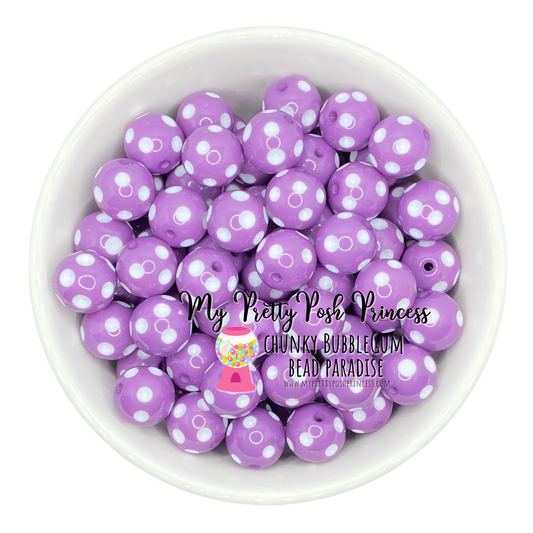 #983 -20mm Purple Polka Dots Acrylic Beads (1 Count)