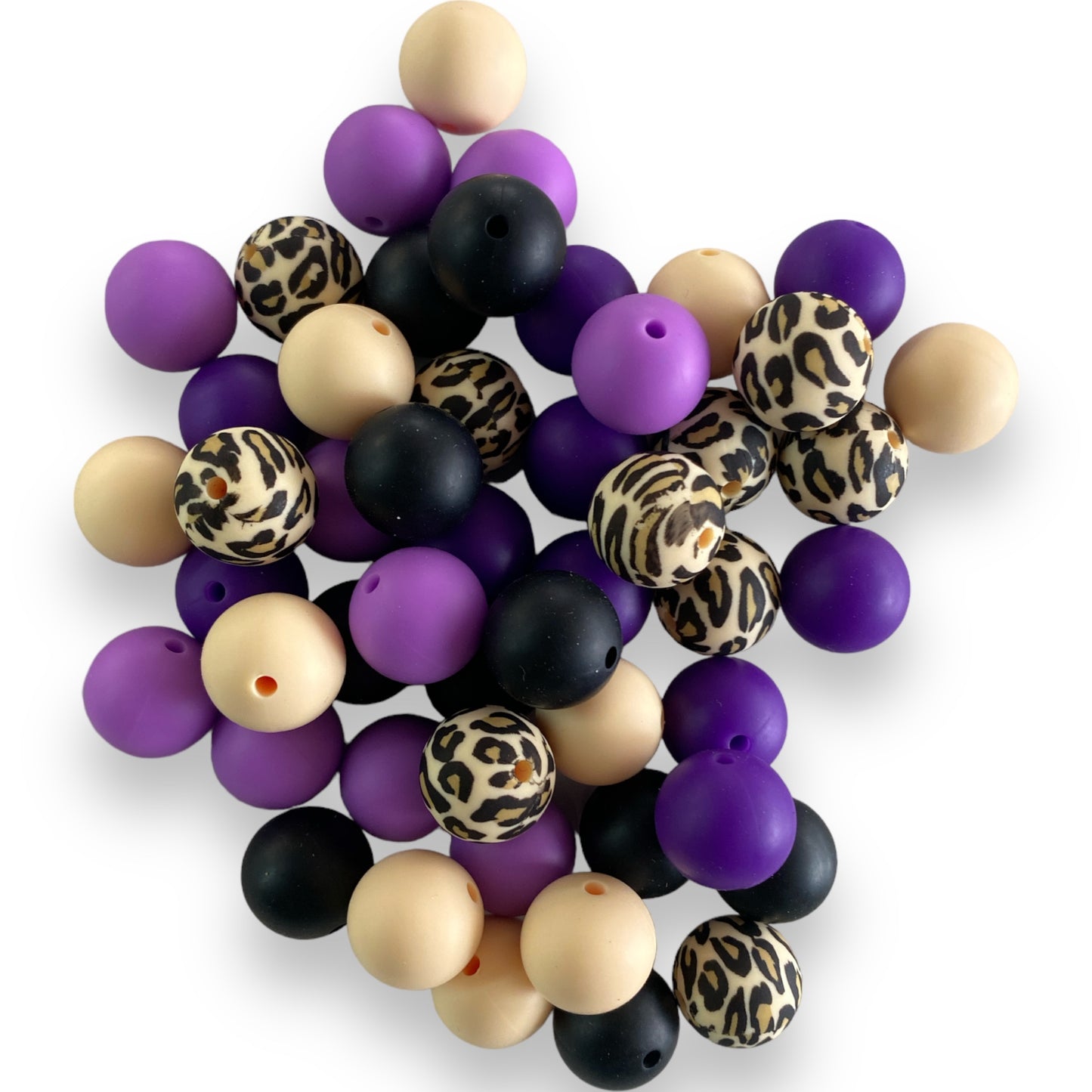 CK- 227 -  15mm A-02 Purples 50 Count  Mixed Pack Silicone Beads