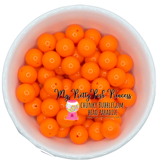 #15 - 12mm Orange Solid  Acrylic Beads  (20 Count)