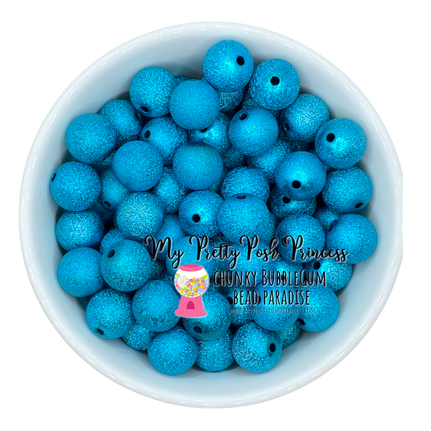 #894 - 20mm Aqua Stardust  Acrylic Beads (1 Count)