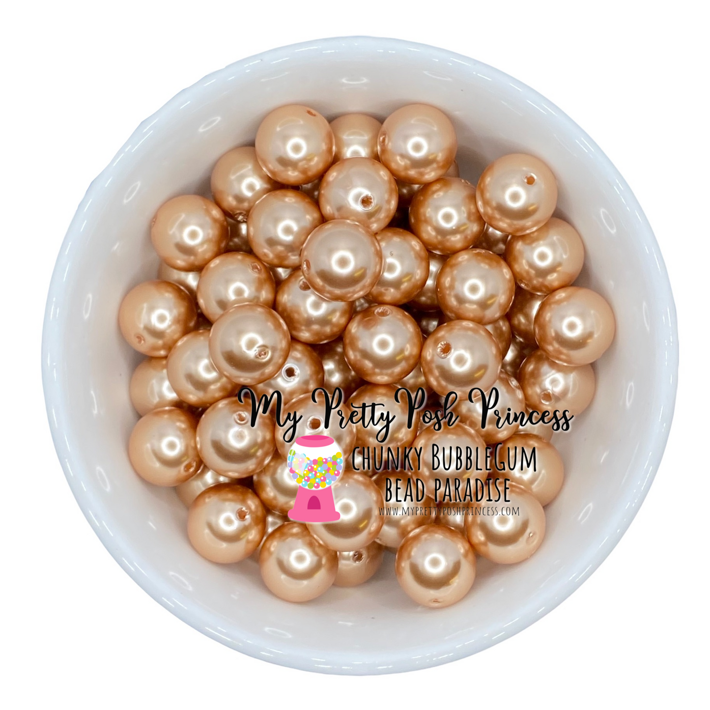 #82 - a32- 12mm Light Brown  Pearl  Acrylic Beads  (20 Count)