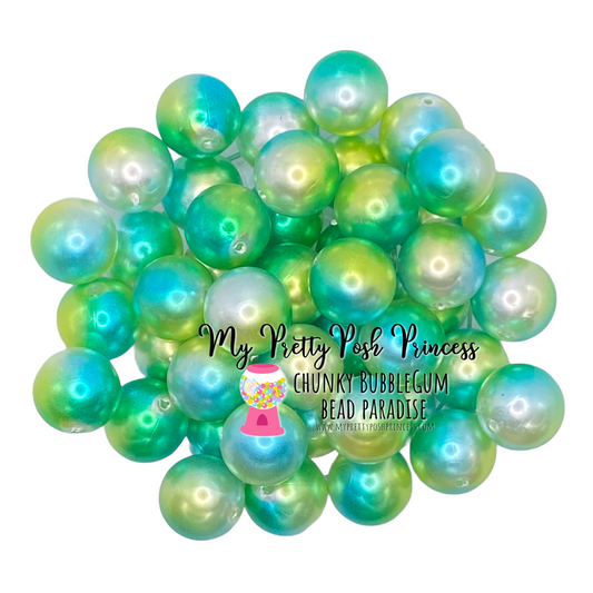 #13 -  12mm “Peacock” Ombre  Acrylic Pearls (20 Count)