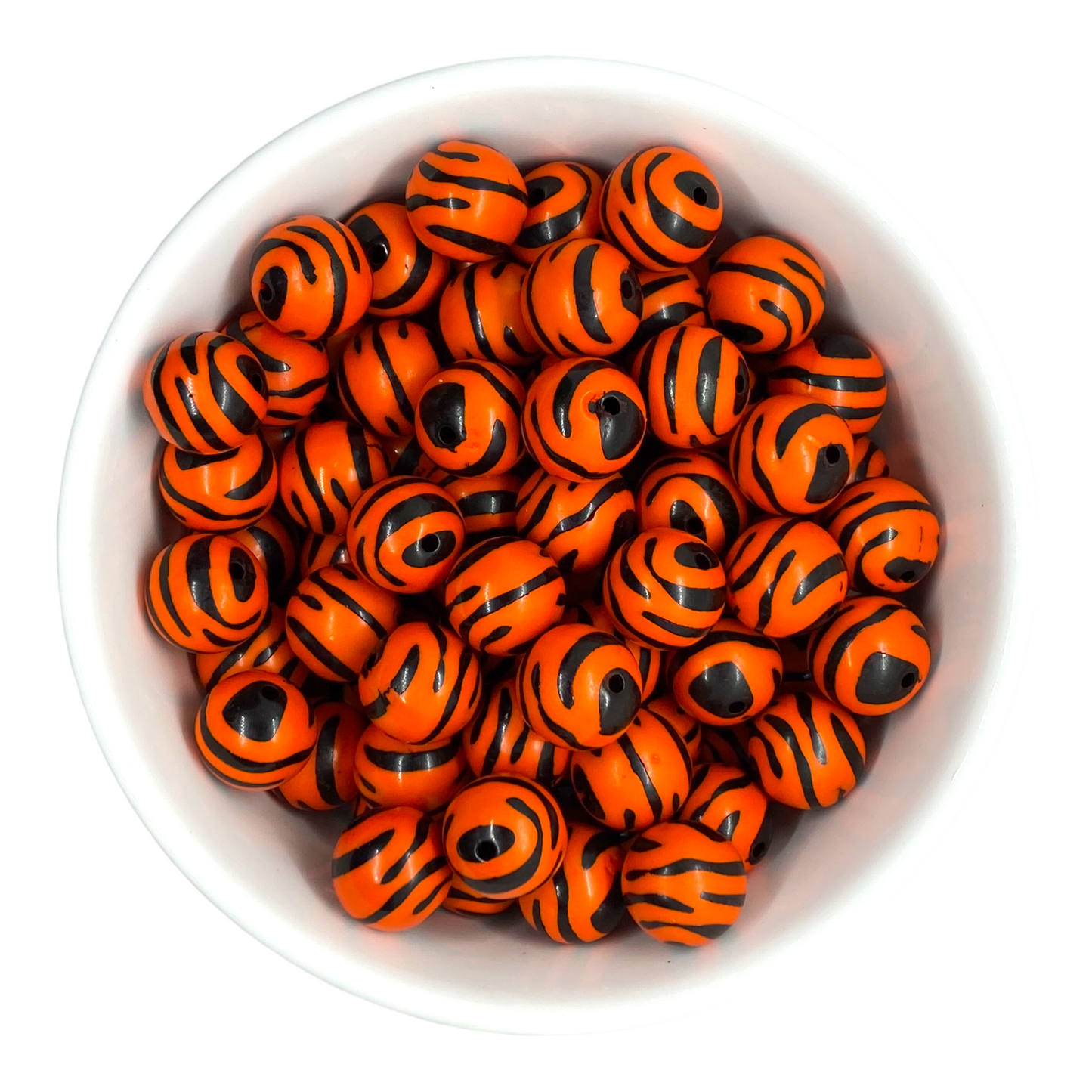 W583- 20mm Tiger Acrylic Beads (1 Count)