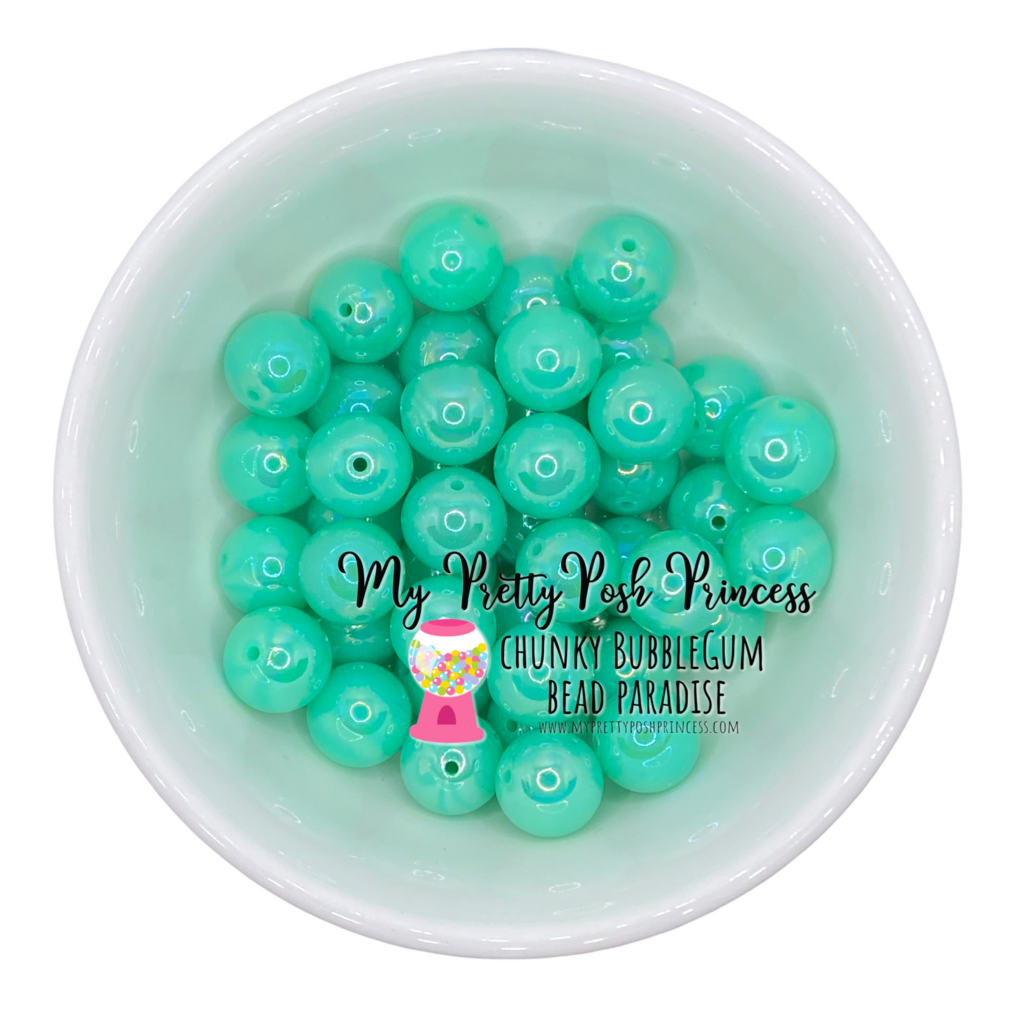 #458 - 20mm Wintergreen AB Solid Acrylic Beads (1 Count)