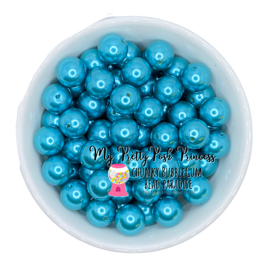 #75 - a18- 12mm Turquoise  Pearl Acrylic Beads  (20 Count)