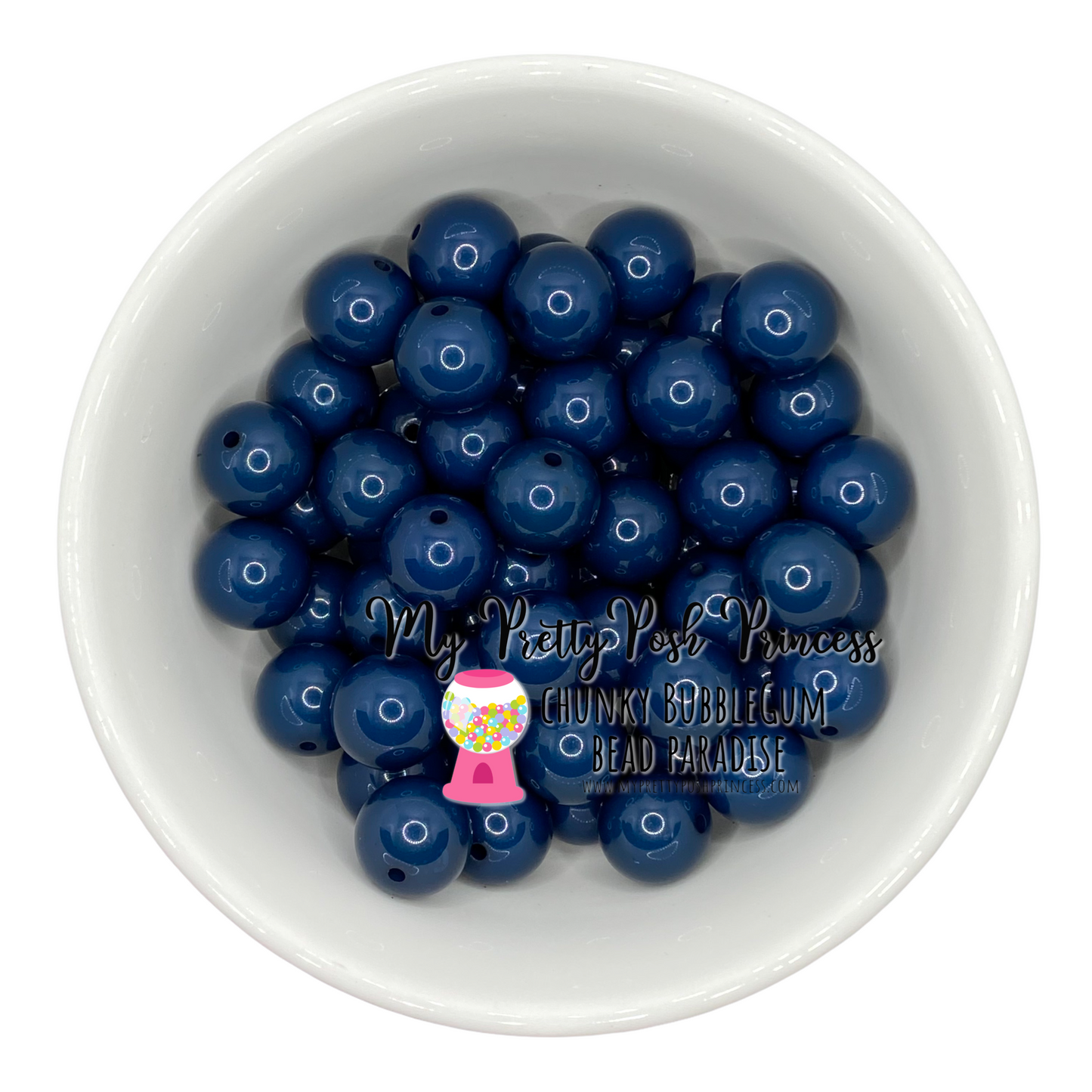 #312 - 20mm Peacock Blue Solid  Acrylic Beads (1 Count)