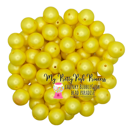 #437 - 20mm Yellow  "Matte" Pearls  (1 Count)