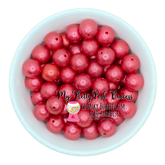 w102- 12mm Red "Wrinkle"  Acrylic Beads (20 Count)