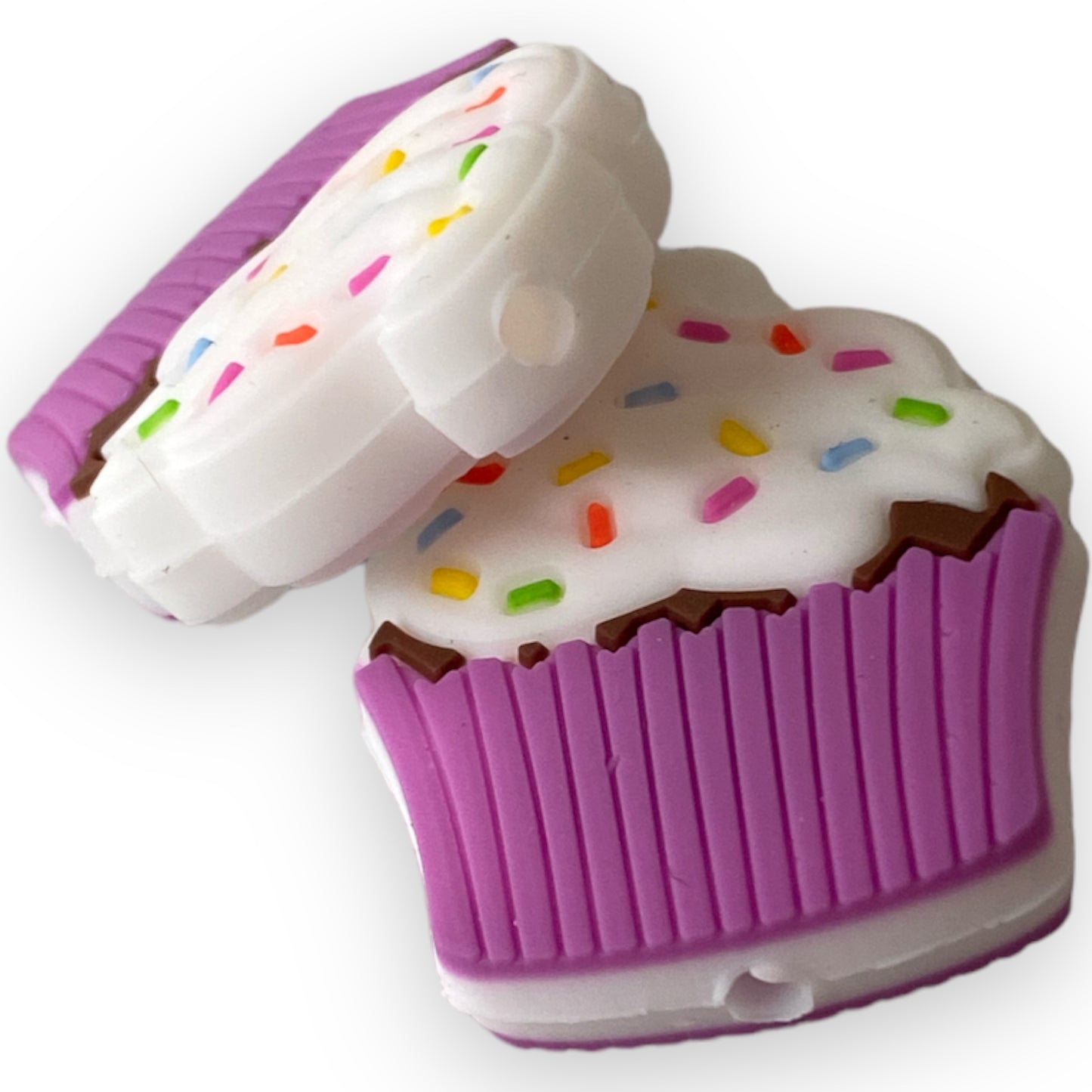 X114 -  “Purple Cupcake ” Silicone(1 Count) Focal Bead