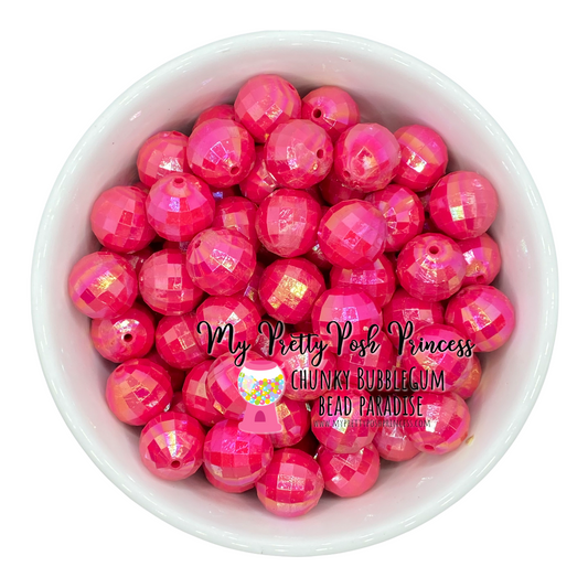 #941 - 20mm Dark Pink Disco AB  Acrylic Beads (1 Count)