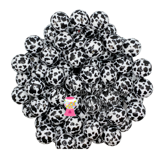 #544 - 20mm Cow Animal Acrylic Beads  (10Count)