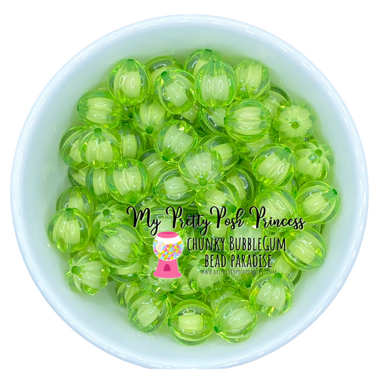 w45- 12mm Lime "Watermelon" Acrylic Beads (20 Count)