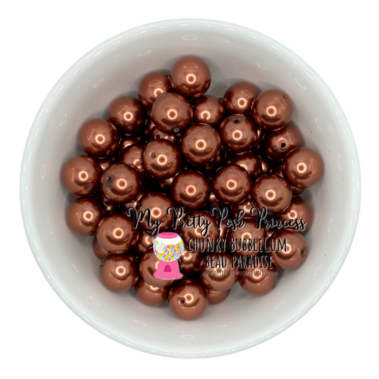 #418 - 20mm Penny Brown  Pearl  Acrylic Beads  (1 Count)