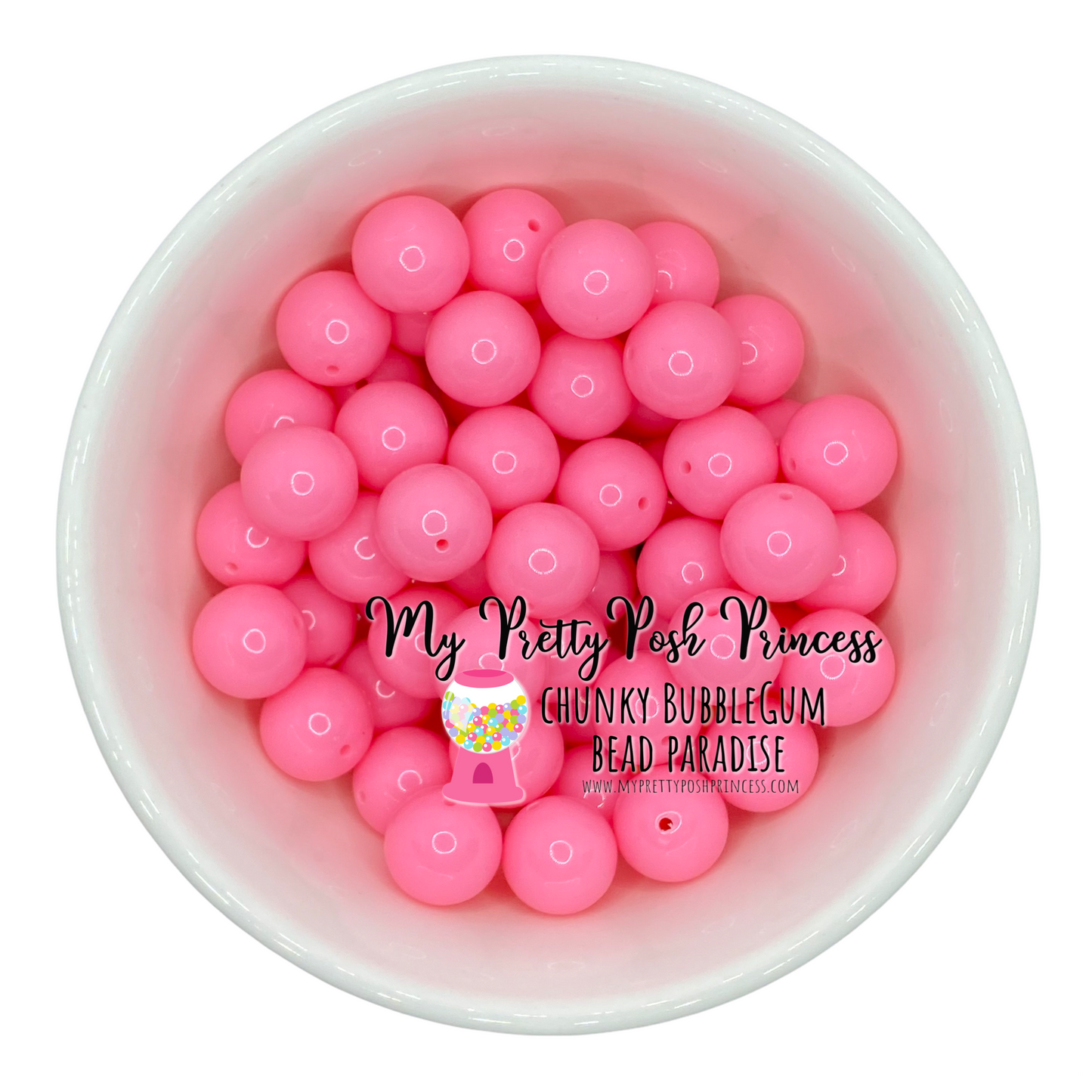 #40 - 12mm Flamingo Pink Solid Acrylic Beads  (20 Count)