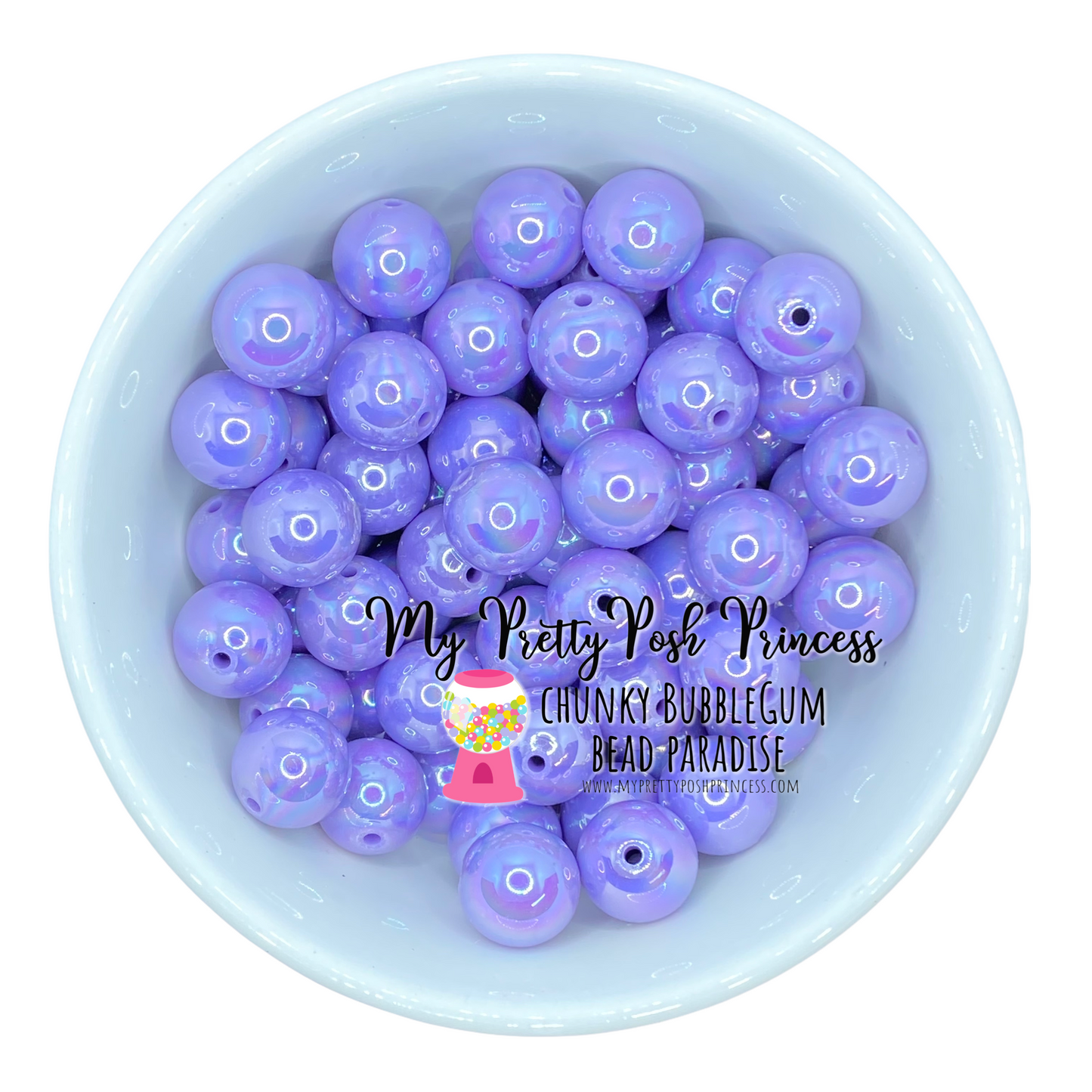 abs37- 12mm Lavender AB Solid Acrylic Beads (20 Count)