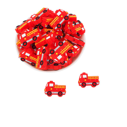 h1050  - Firetruck Silicone Focal Bead (1 Count)