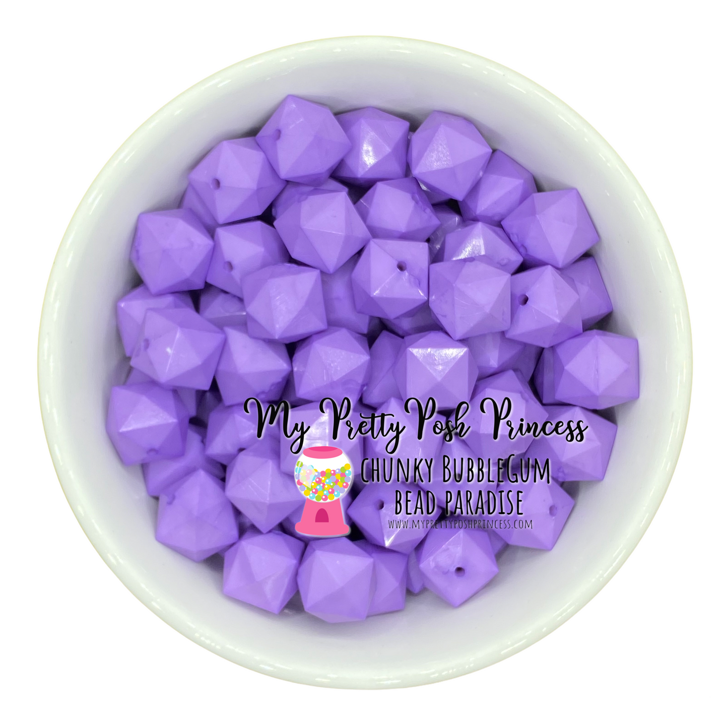 #669 - 20mm Purple "Cube" Acrylic Beads (1 Count)