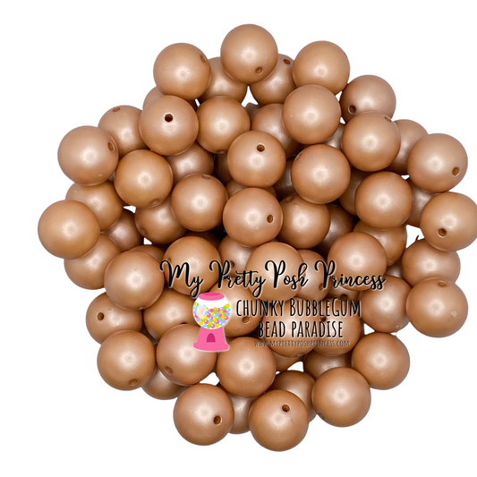 #121 - 12mm Brown "Matte"  Pearls Acrylic Beads (20 Count)