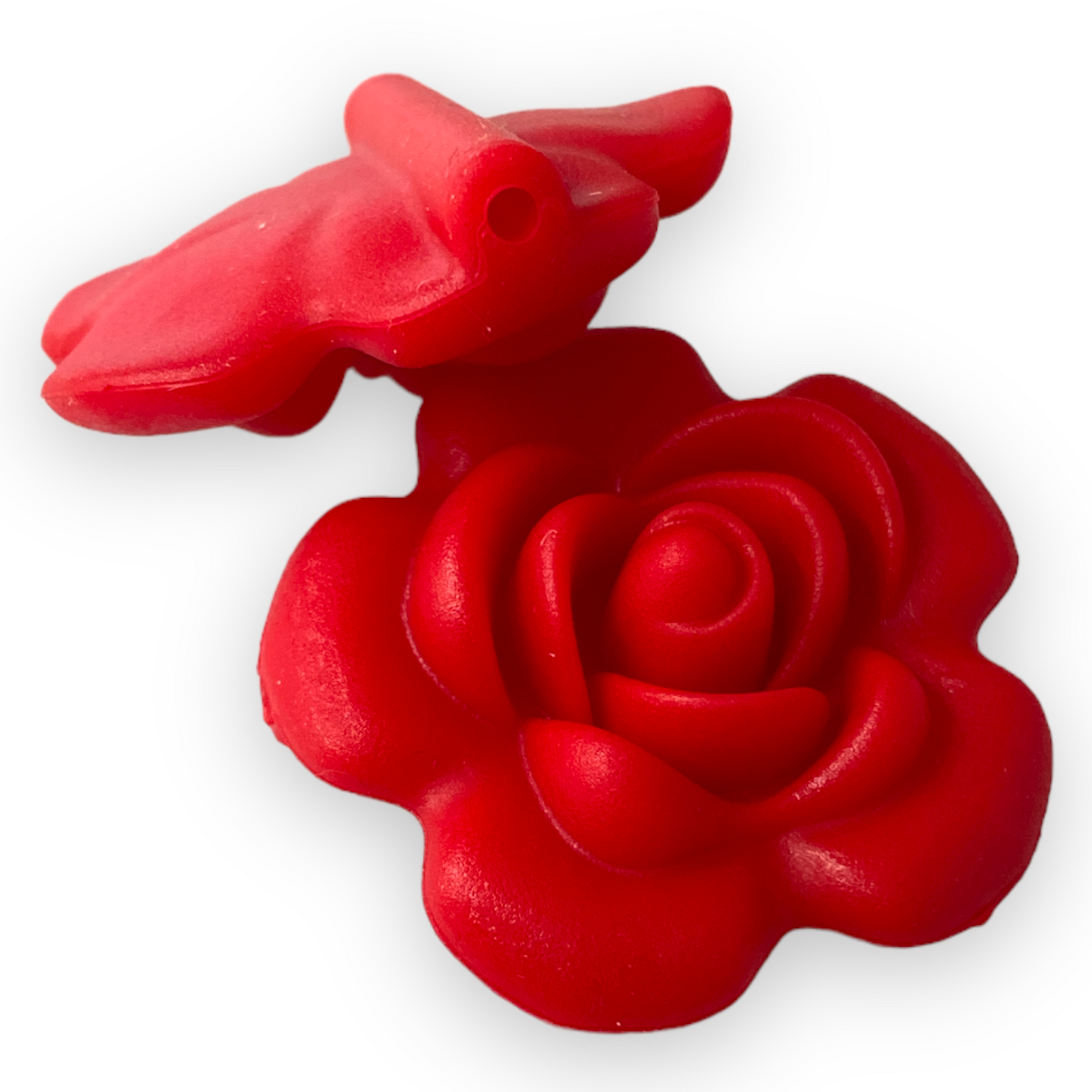 X85 - 40mm Red Flower (40mm x 40mm x 15mm) Silicone (1 Count) Focal Bead