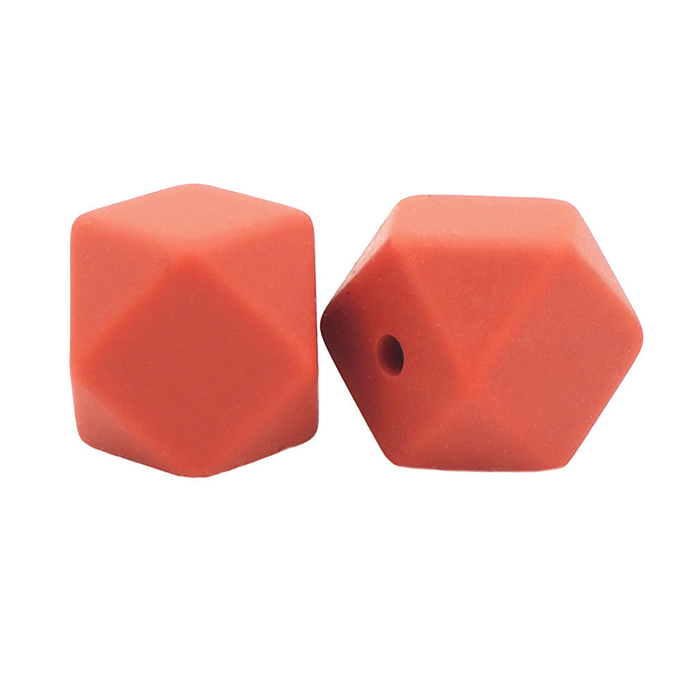 Hexagon-- 14mm-- Silicone  Beads