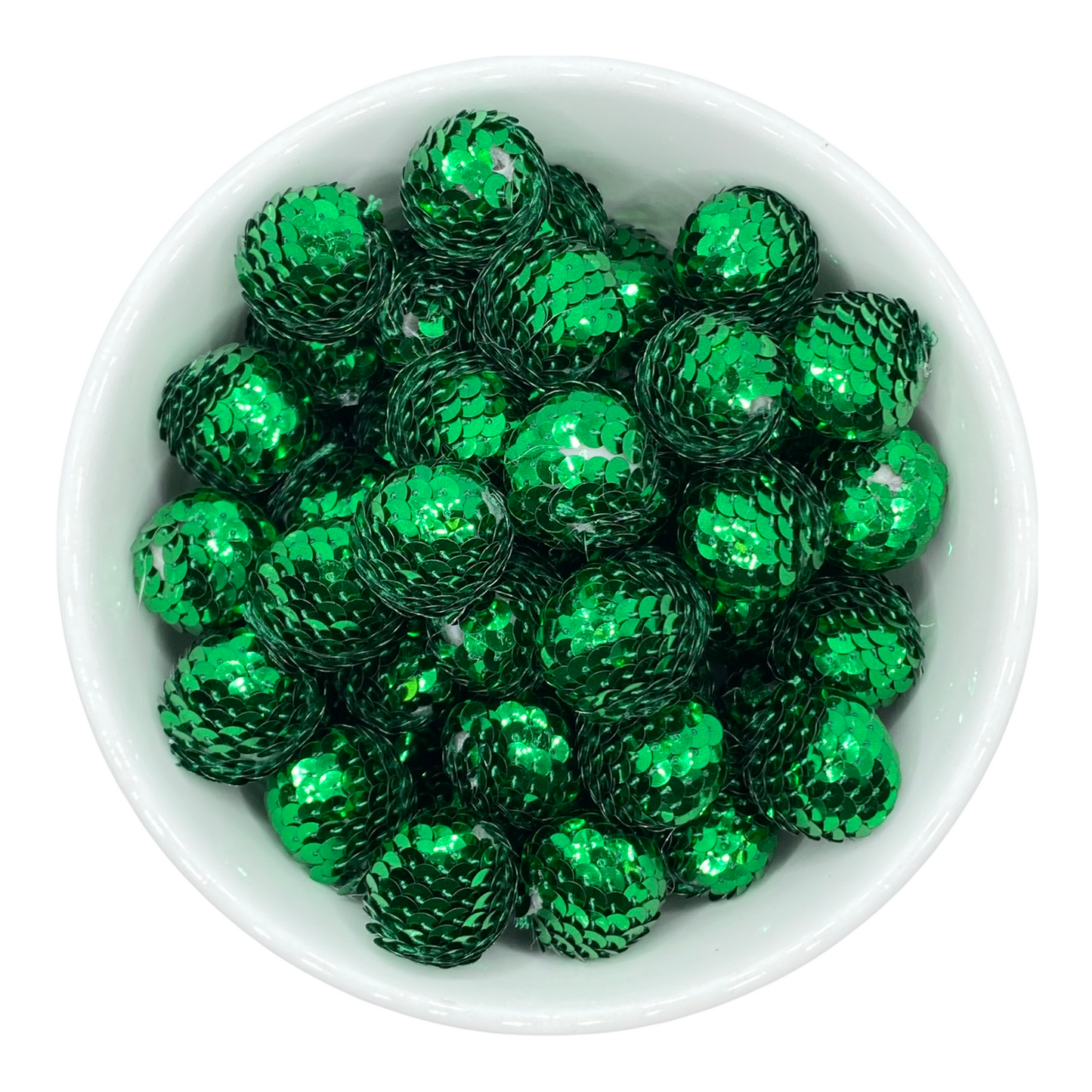 W320- 20mm Green Sequin  Acrylic Beads (1 Count)