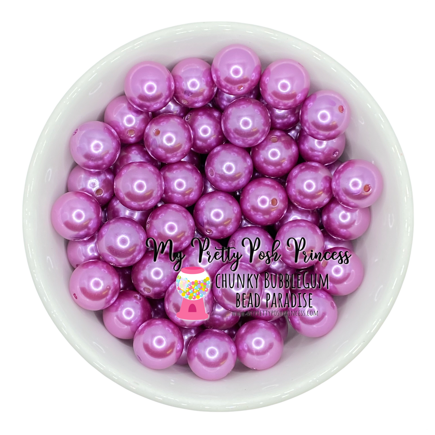 #375 - A12- 20mm Orchid  Faux Pearl  Beads (1 Count)