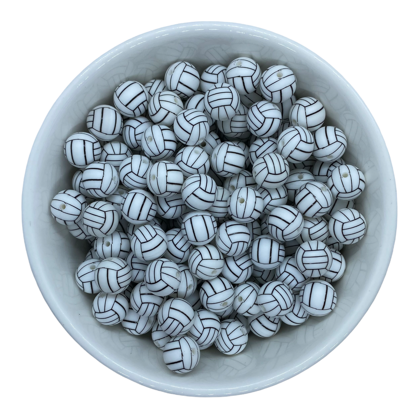 A-6058- 15mm “Volleyball” Silicone  Beads