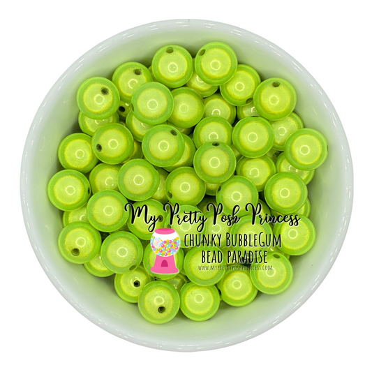 #882 - 20mm Lime Miracle Acrylic Beads (1 Count)