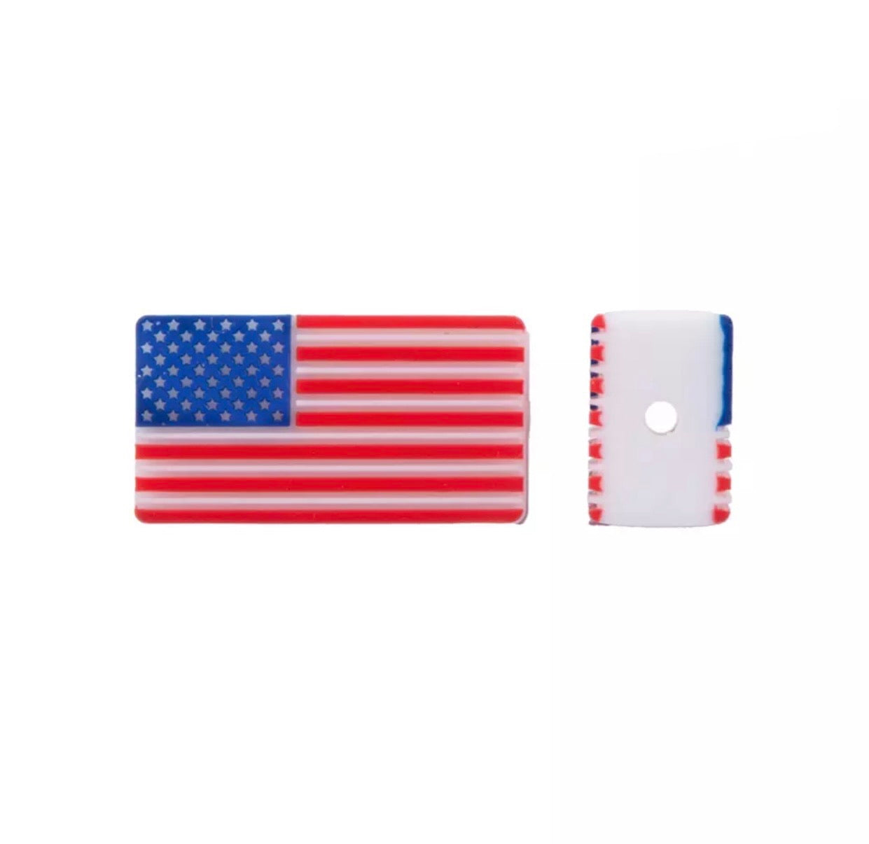 h888 - USA Flag Silicone Focal Bead (1 Count)