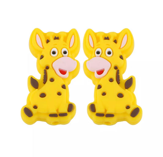 T365  - Giraffe Silicone Focal Bead (1 Count)