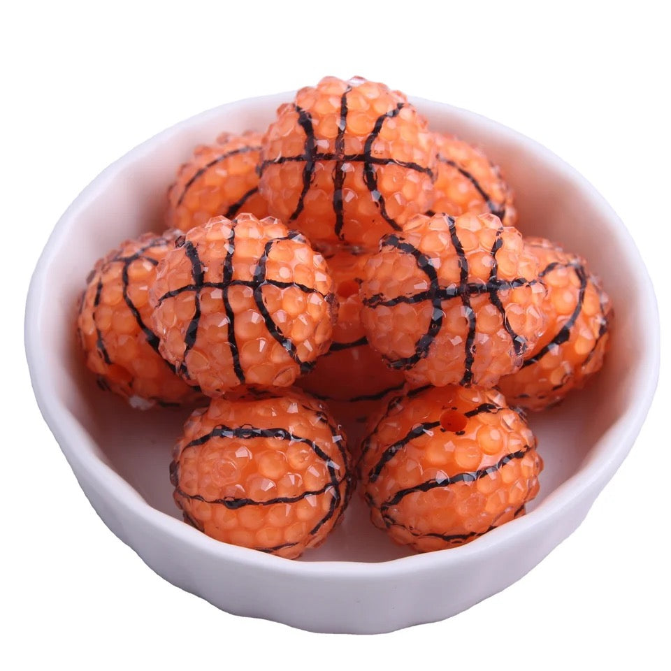 # 1198 - R132- 20mm  Basketball Jelly Rhinestone Acrylic Beads (1 Count)