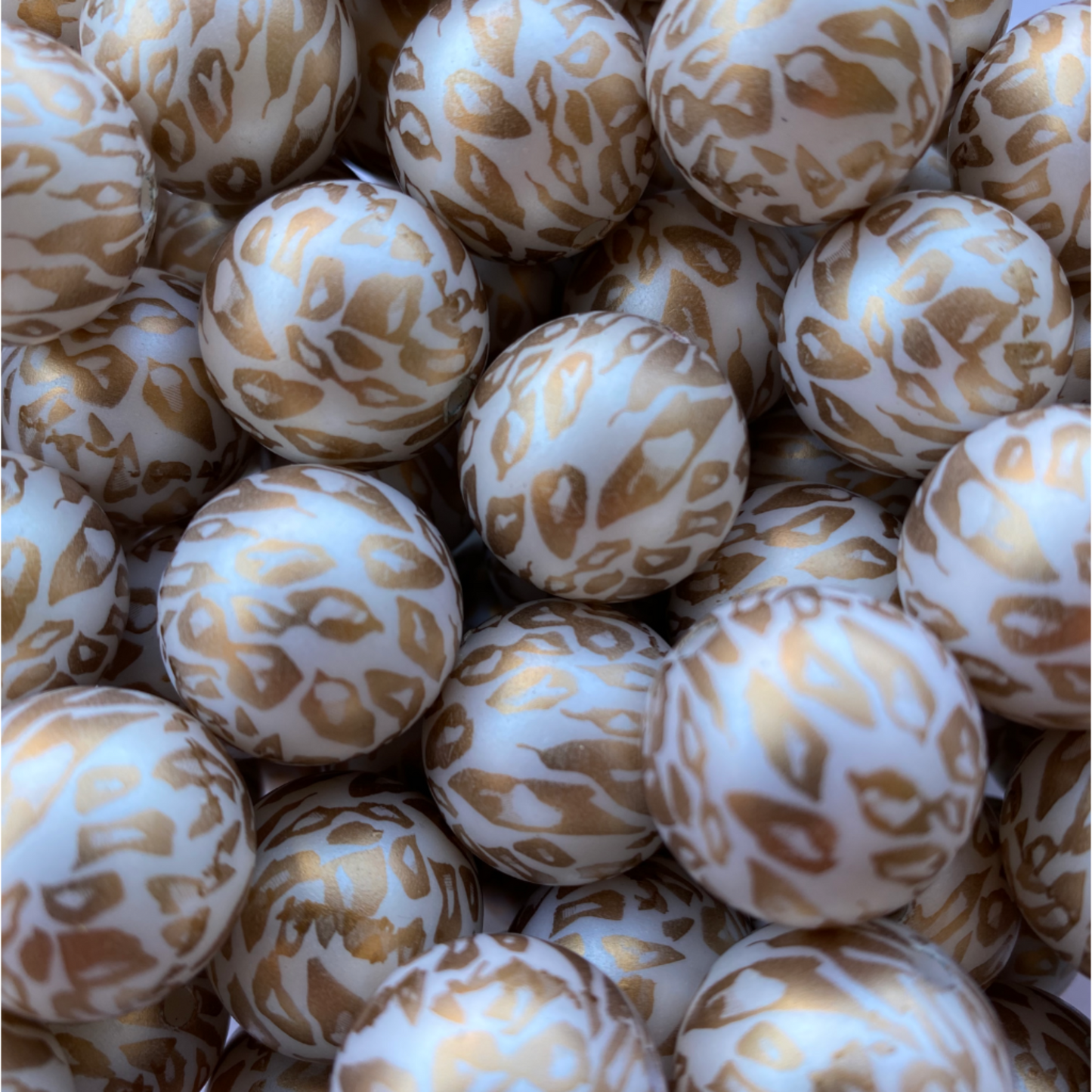 #549 - 20mm Matte Gold Animal Print Acrylic Beads (1 Count)