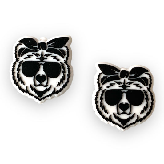 T439 - Mama Bear Focal Bead Silicone Focal Beads (1 Count)