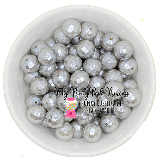 #697 - 20mm Gray "Pearl Disco Ball" Acrylic Beads (1 Count)