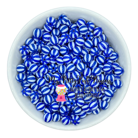 #823 - 20mm Royal Blue "Beach Balls"   Acrylic Beads (1 Count)