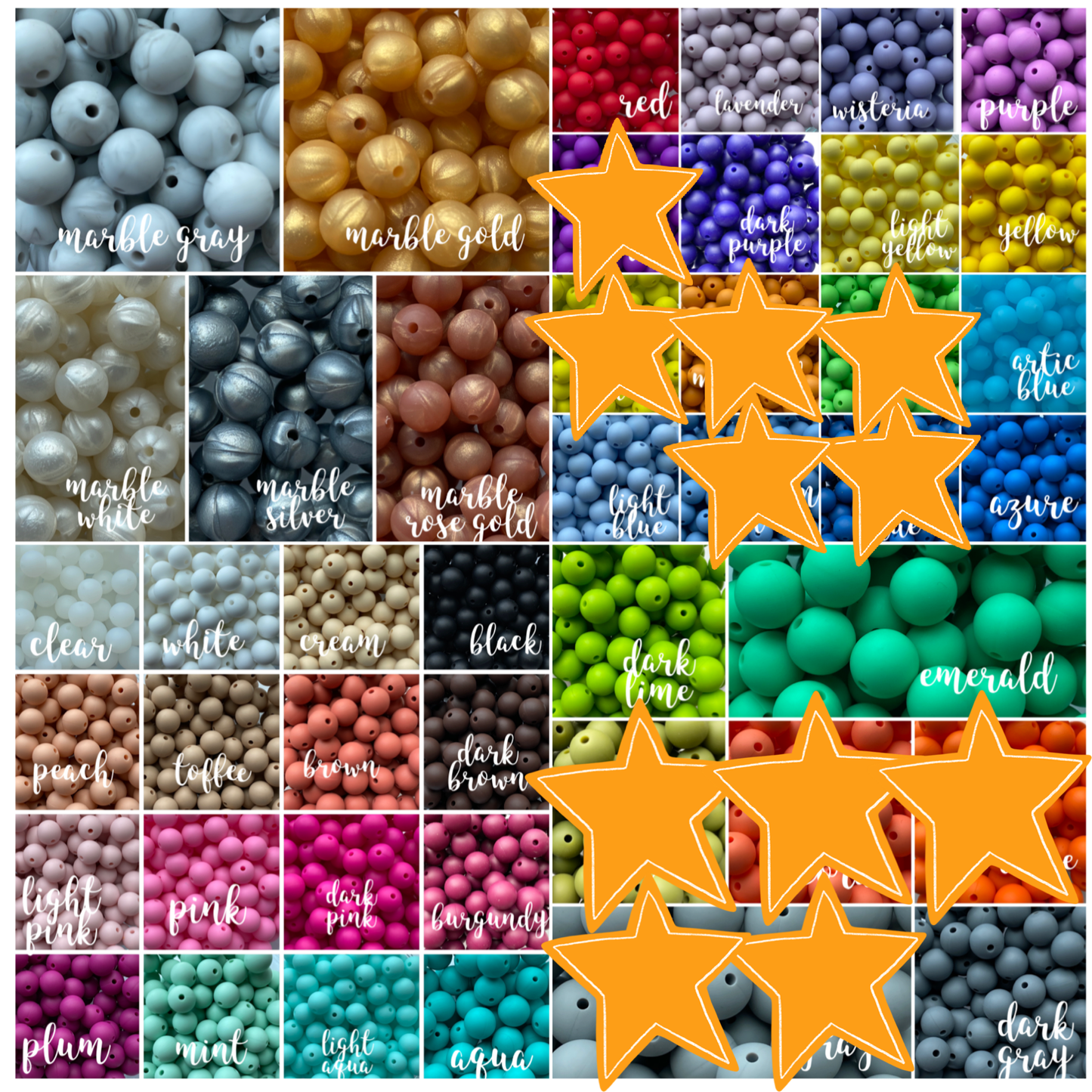 (19mm) "Round" Silicone  Beads