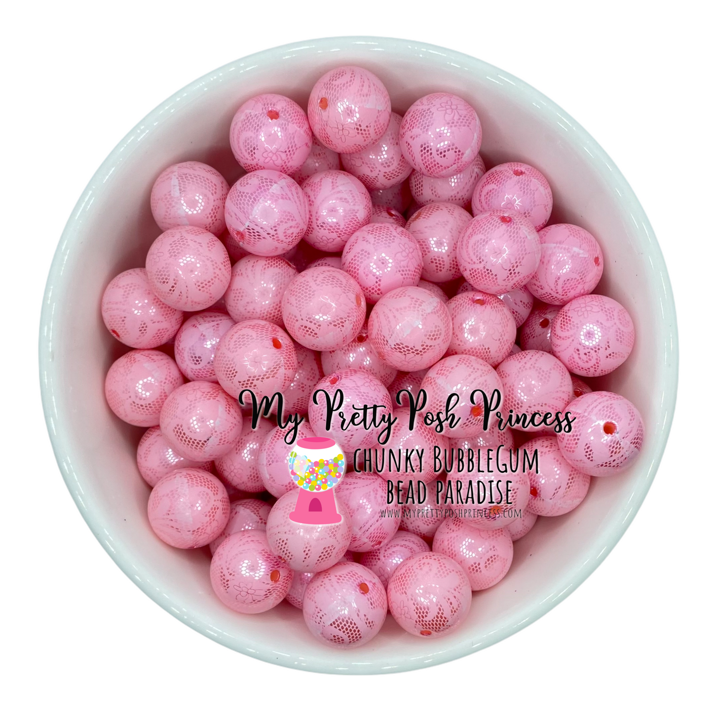 #868  - 20mm Light Pink “Pearl Lace"  Acrylic Beads (1 Count)