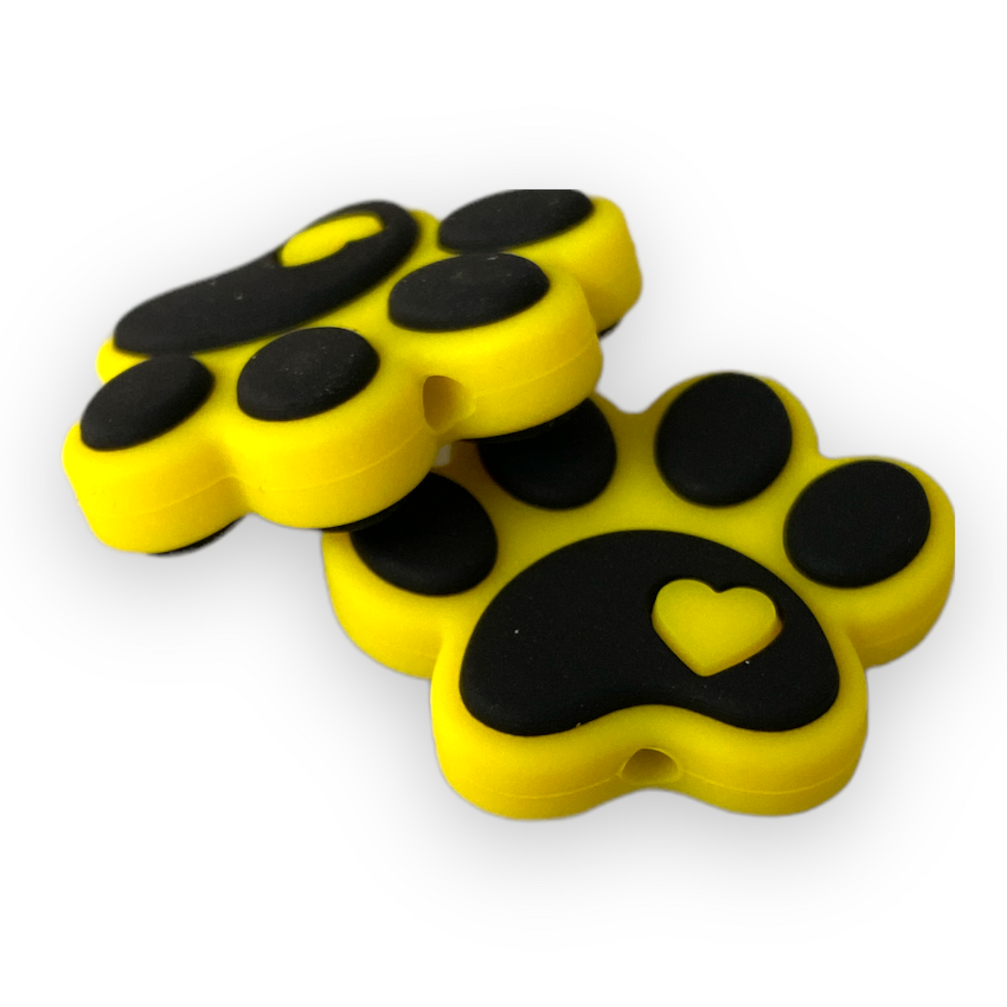 X299 - “Yellow Paw"  Focal (1 Count) Bead Silicone