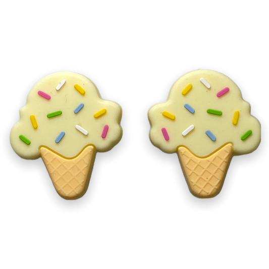 X130 - Vanilla Ice Cream Cone Silicone (1 Count) Focal Bead