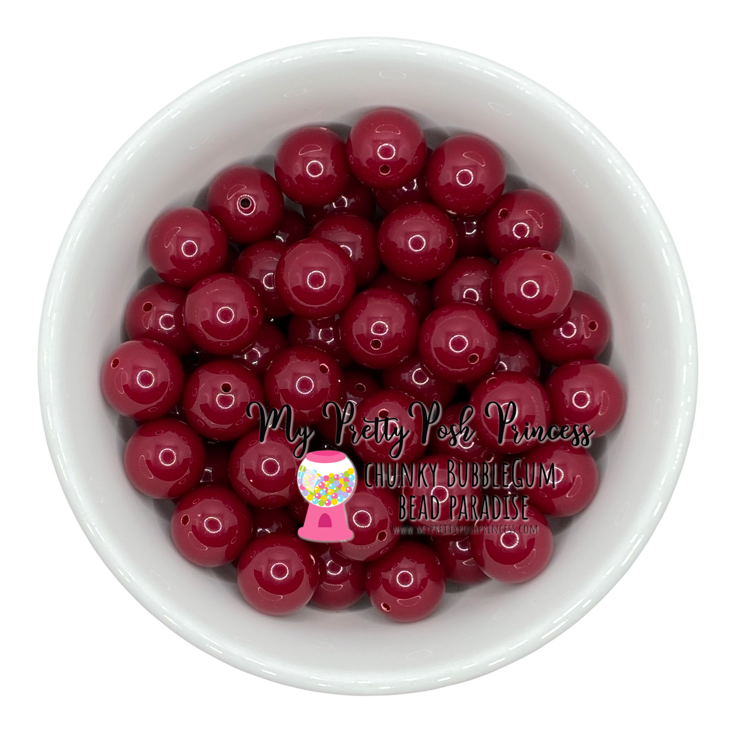 #18 - 12mm Dark Red Solid Acrylic Beads  (20 Count)