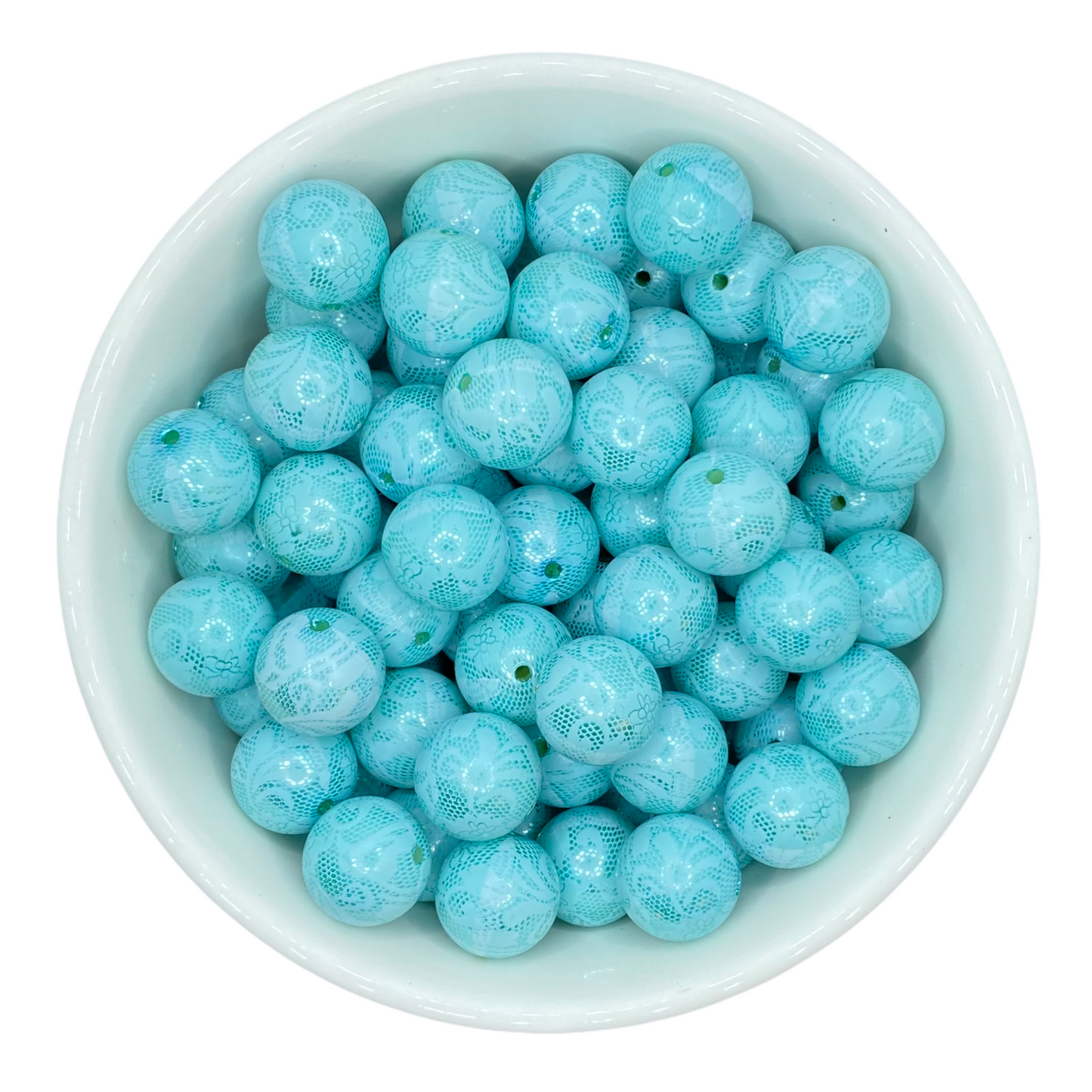 w207 - 12mm Aqua “Pearl Lace" Acrylic Beads (20 Count)