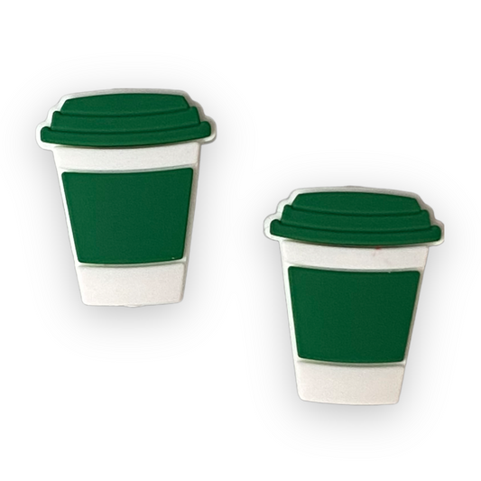 X145 - “New Green Coffee Cup” Silicone (1 Count) Focal Bead