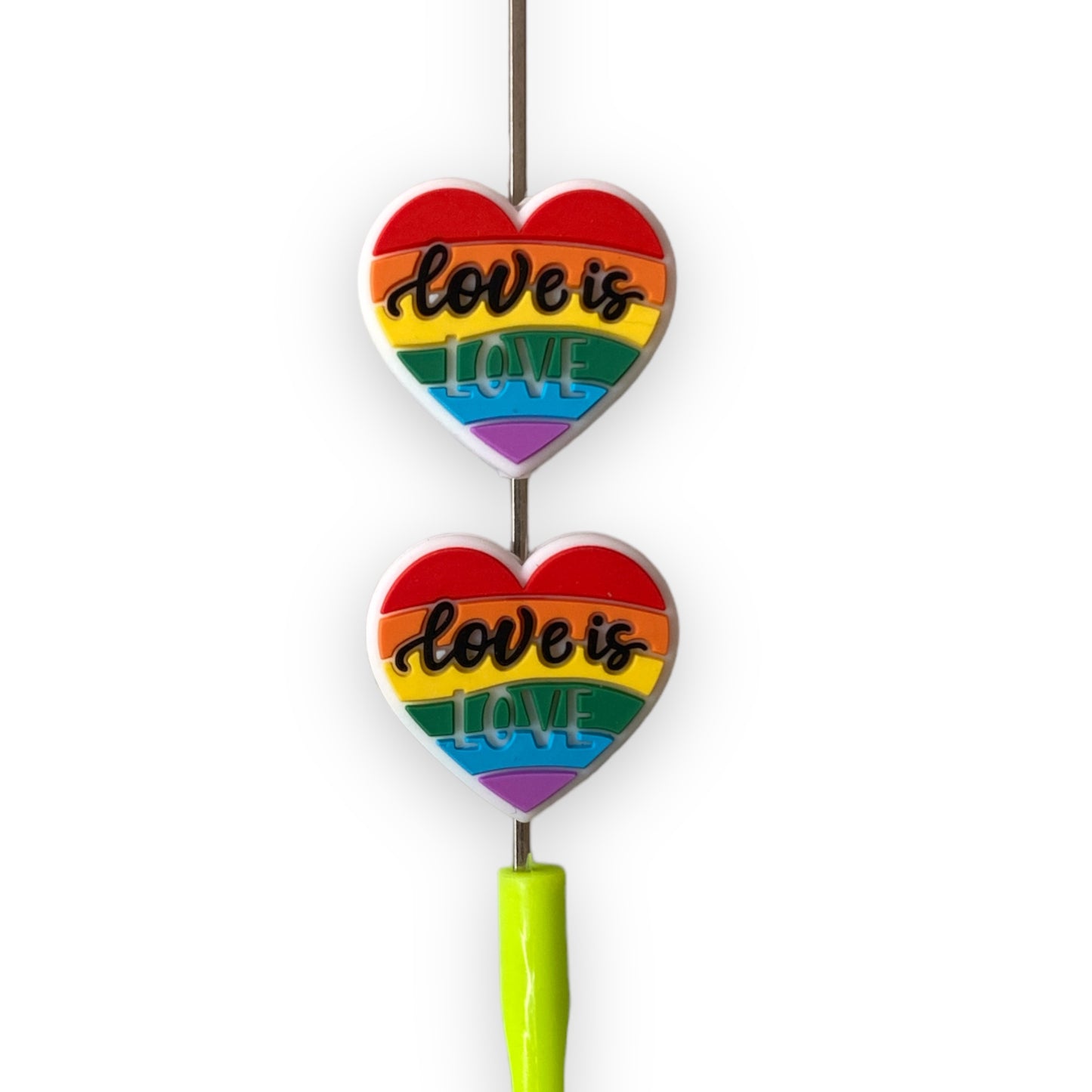 h939  - Love is Love  Focal Bead Silicone Focal Beads (1 Count)