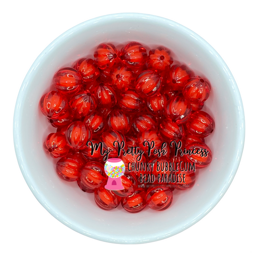 w49- 12mm Red "Watermelon" Acrylic Beads (20 Count)