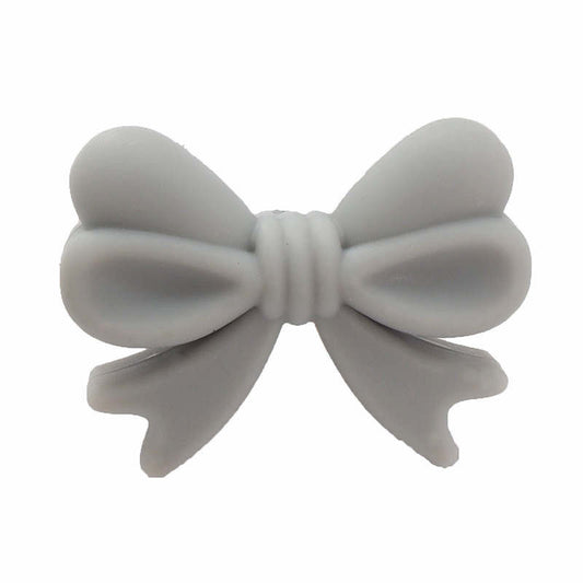 X107 - Gray Bow Silicone (1 Count) Focal Bead